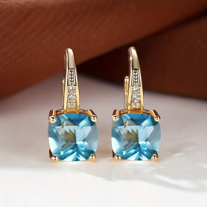 Gold Mystic Stone Hoop Earrings – Elegant and Stylish Accessory 8