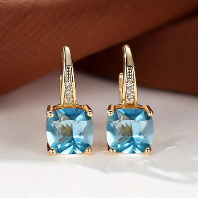 Gold Mystic Stone Hoop Earrings – Elegant and Stylish Accessory 8