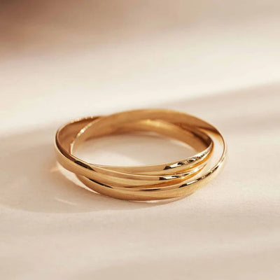 Gold Trielle Ring – Elegant Design, Unique Detailing, Lightweight and Comfortable Fit, Multiple Sizes Available 2
