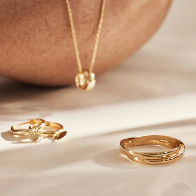 Gold Trielle Ring – Elegant Design, Unique Detailing, Lightweight and Comfortable Fit, Multiple Sizes Available 3