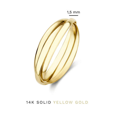 Gold Trielle Ring – Elegant Design, Unique Detailing, Lightweight and Comfortable Fit, Multiple Sizes Available 4