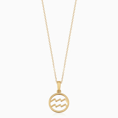Gold Zodiac Sign Necklace, Adjustable 16-18 Inch Chain, Personalized Astrological Pendant, Lightweight Gold-Plated Jewelry 0