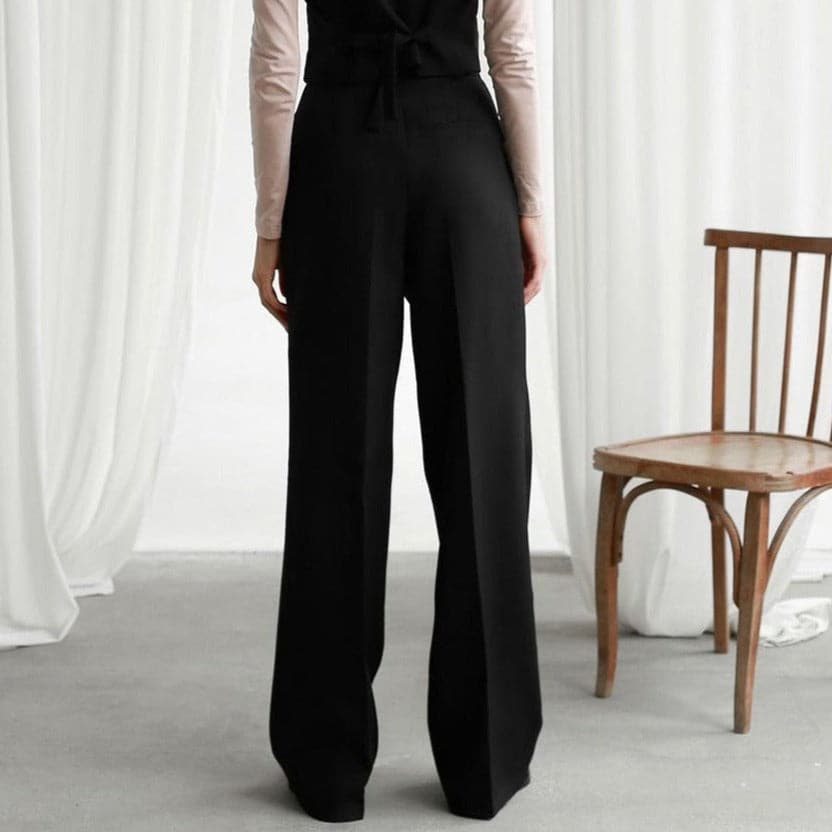 Harper | Women's High-Waisted Wide-Leg Pants With Pleats 3