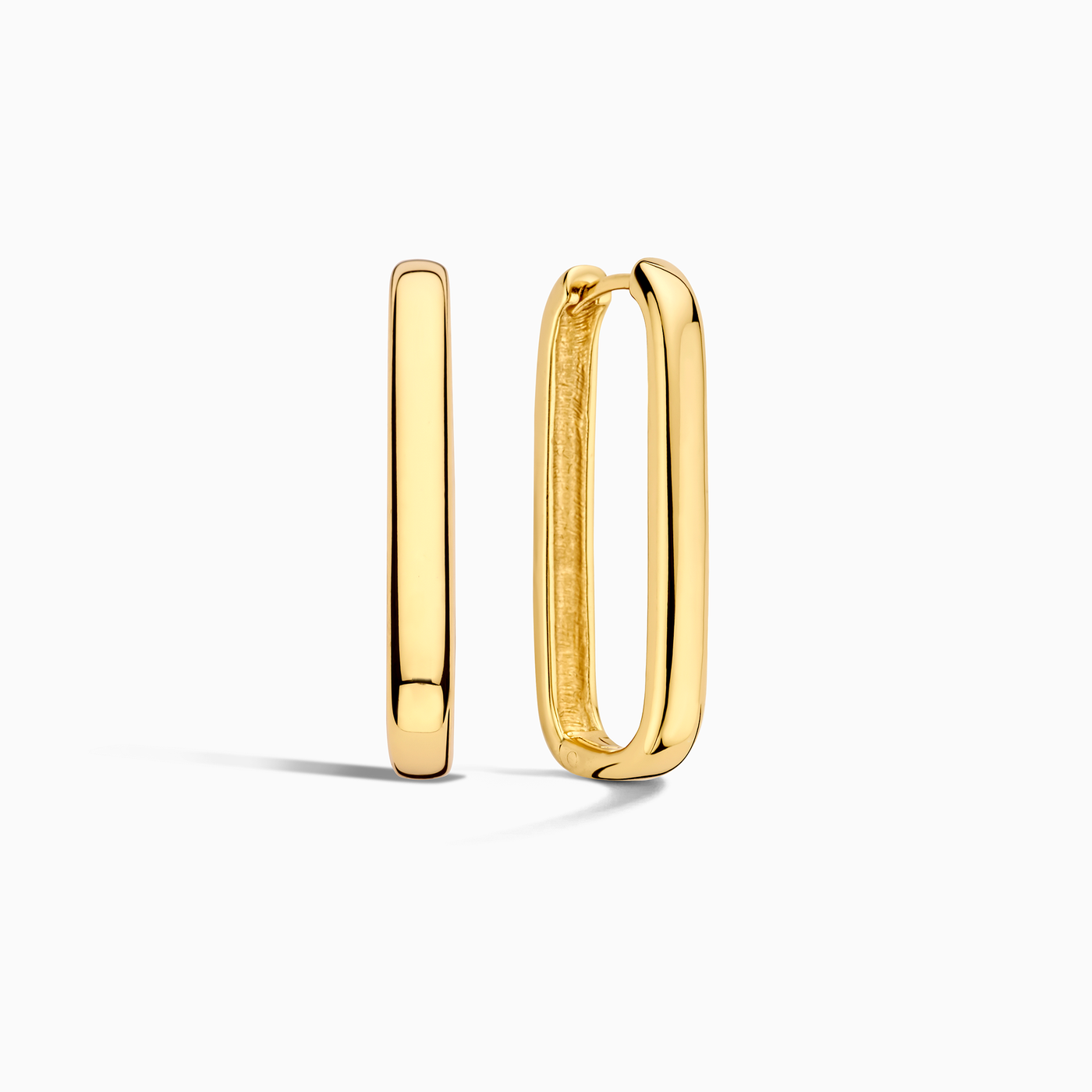 Large Gold Hoop Earrings for Women – Timeless Rectangular Design in 18k Gold Plated Sterling Silver 0
