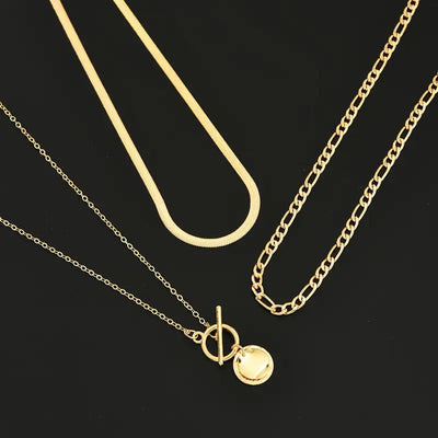 Layered Gold Coin Necklace with Textured Design - Elegant and Versatile Jewelry for Any Occasion 2