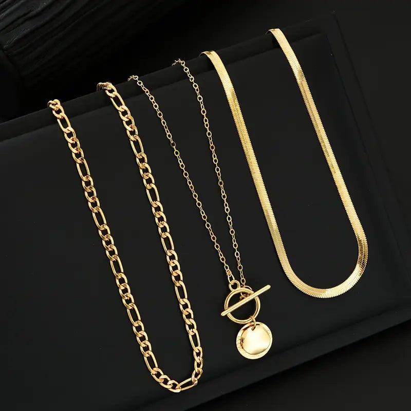 Layered Gold Coin Necklace with Textured Design - Elegant and Versatile Jewelry for Any Occasion 5