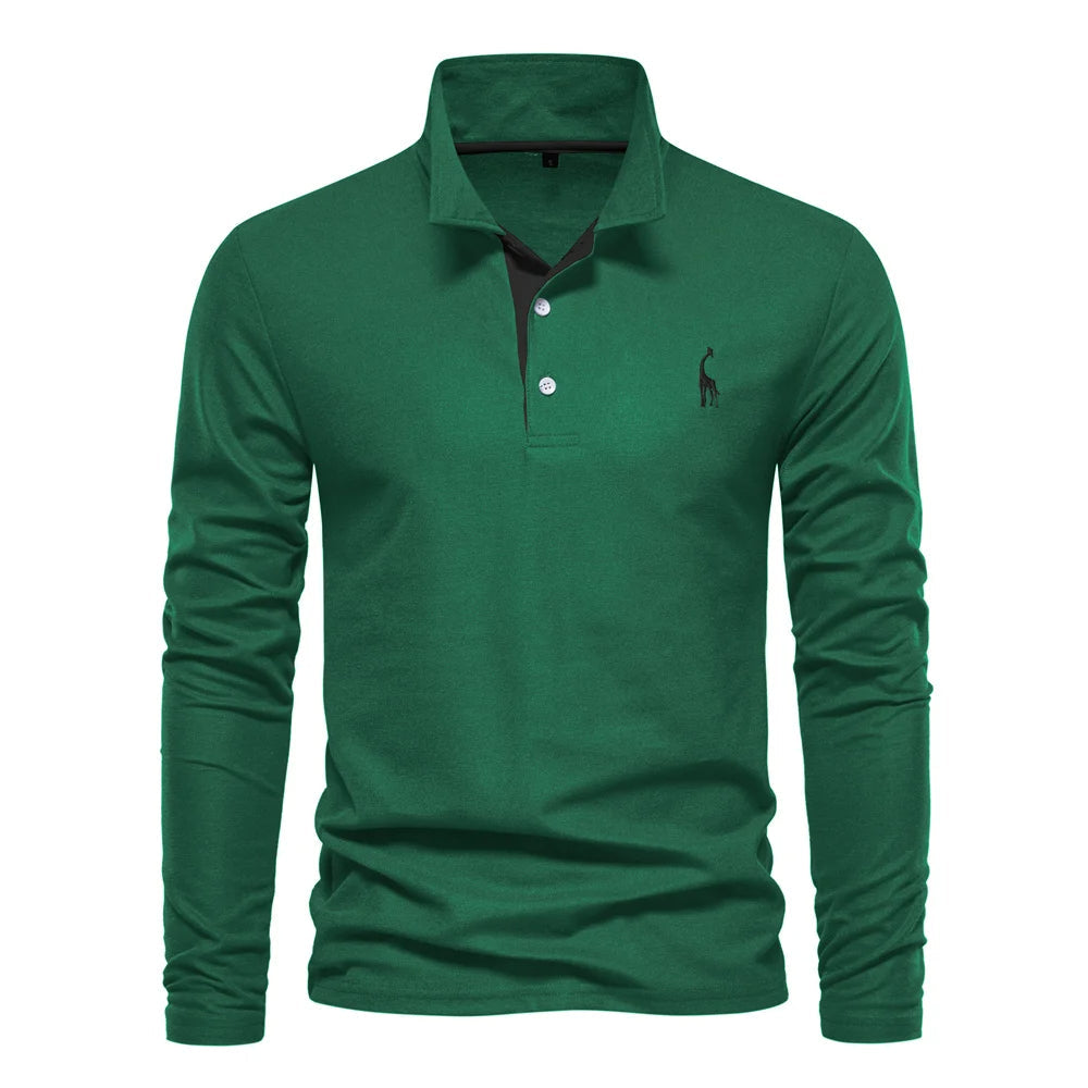 Liam | Long Sleeve Polo Shirt With Buttons 4