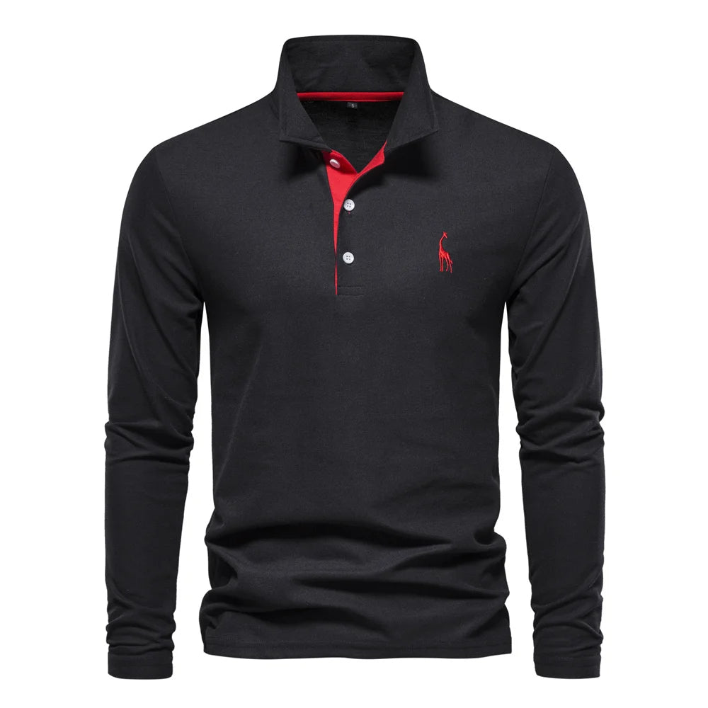 Liam | Long Sleeve Polo Shirt With Buttons 6