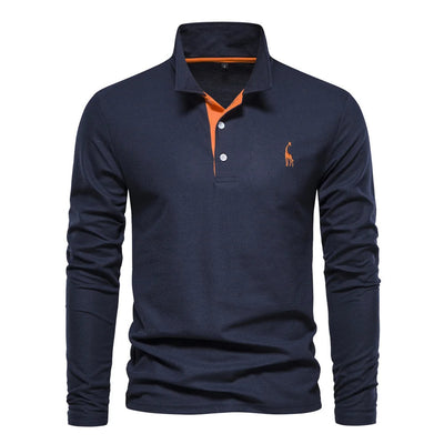 Liam | Long Sleeve Polo Shirt With Buttons 7