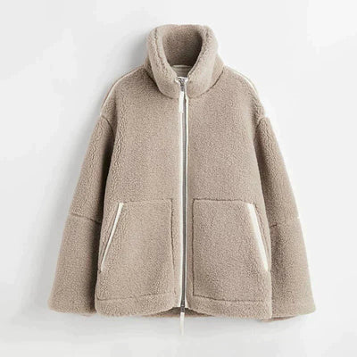 Lily | Women's Oversized Fleece Jacket With Zip and Pockets 1