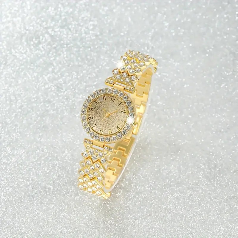Luxe Gold Watch and Bracelet Set – Elegant Timepiece with Matching Accessories 1