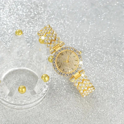 Luxe Gold Watch and Bracelet Set – Elegant Timepiece with Matching Accessories 2