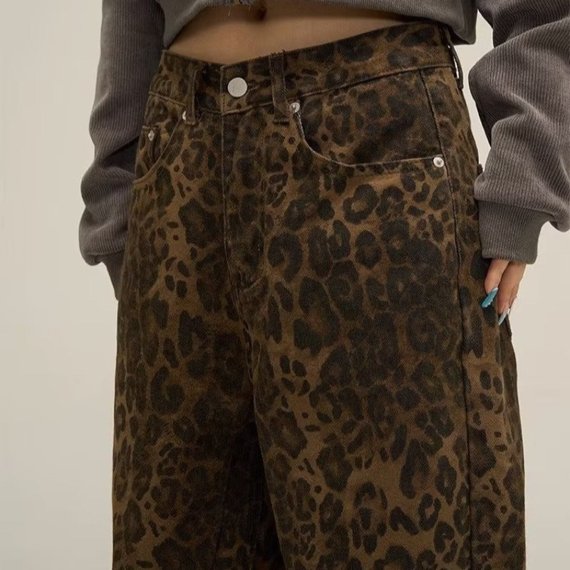 Lydia | Women's Wide Leg Trousers Leopard Print 1