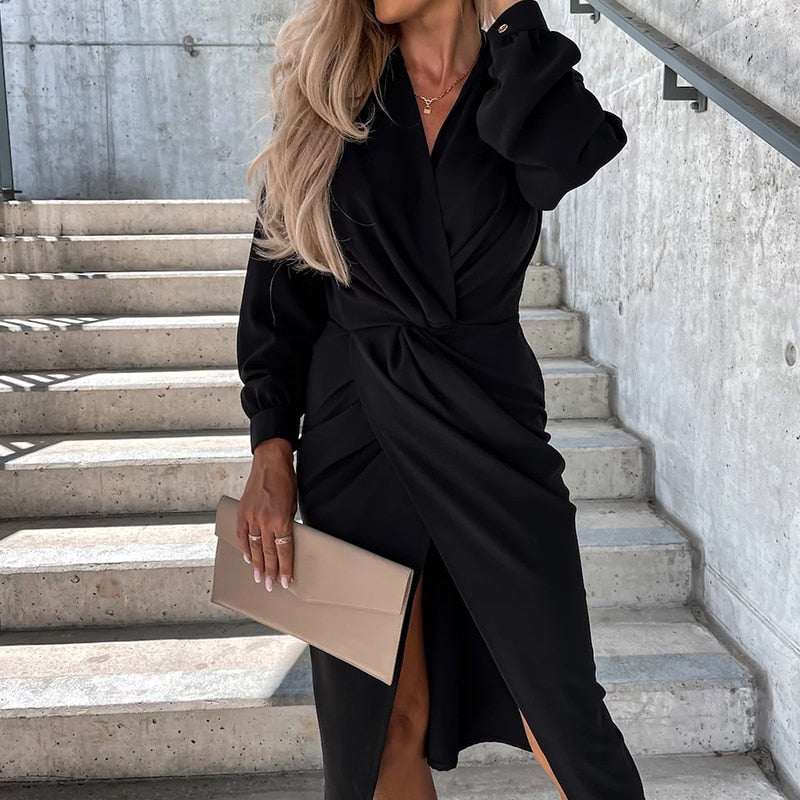 Margaret | Long Sleeve V-Neck Dress 4