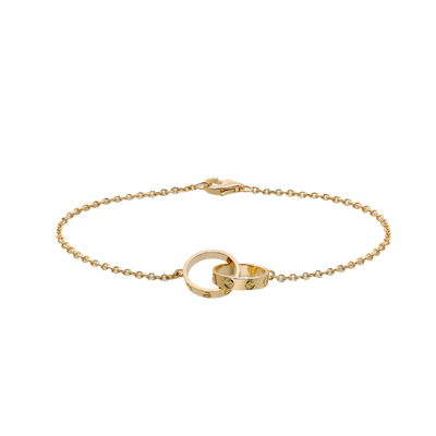 Mia | Adjustable Love Ring Bracelet in Silver and Gold Finish 0