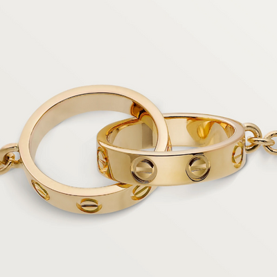 Mia | Adjustable Love Ring Bracelet in Silver and Gold Finish 2