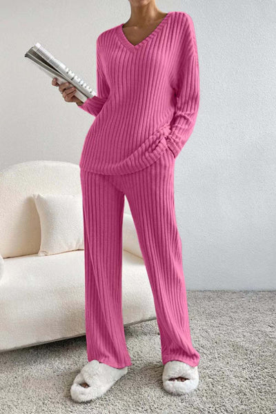 Mia | Women's Ribbed Knit Lounge Set 4