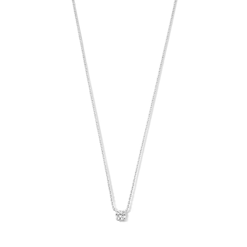 Moissanite Pendant Necklace in White Gold – Adjustable 16-18 Inch Chain, Elegant Jewelry for Any Occasion 0