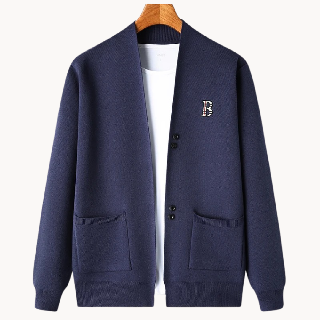 Olivia | Women's Cardigan With Ribbed Shoulders 2