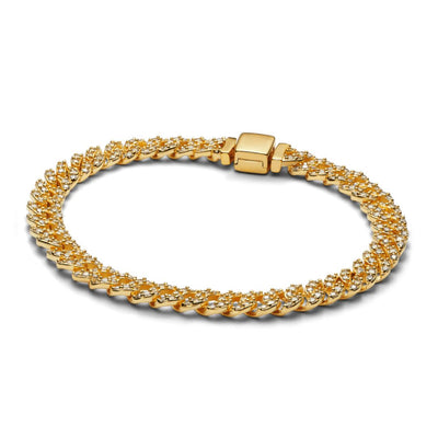 Pave Cuban Bracelet in White Gold with Sparkling Stones – Elegant Adjustable Accessory for Any Occasion 2