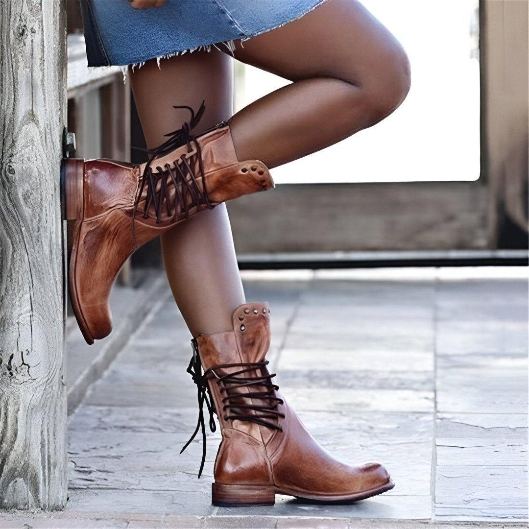Sophia | Classic Lace-Up Leather Boots 1