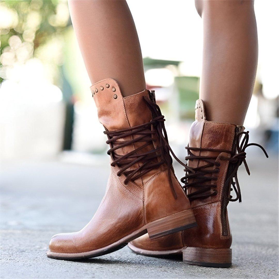 Sophia | Classic Lace-Up Leather Boots 3