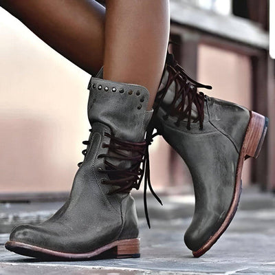 Sophia | Classic Lace-Up Leather Boots 4