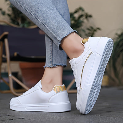 Sophia | Low Top Sneakers with Lace-Up Closure and Gold Hardware 3
