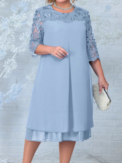 Sophia | Plus Size Formal Dress With Embroidered Sheer Sleeves 2