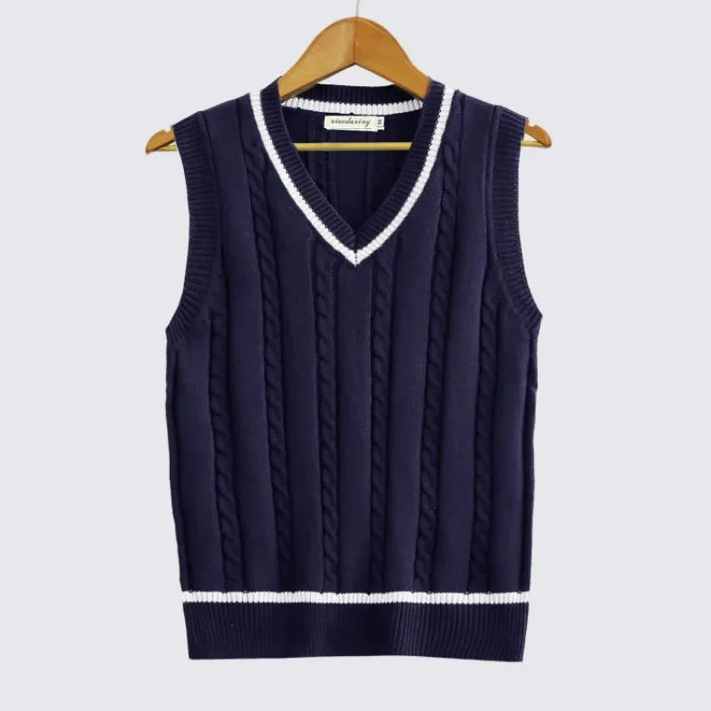 Sophia | Women's Cable Knit Vest with V-Neckline 4