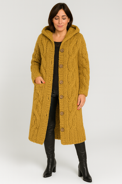 Sophia | Women's Chunky Knit Long Cardigan with Button-Up Front 5