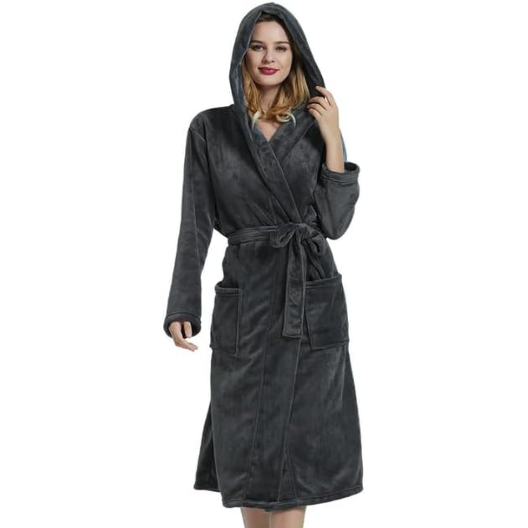 Sophia | Women's Fleece Hooded Bathrobe With Pockets 8