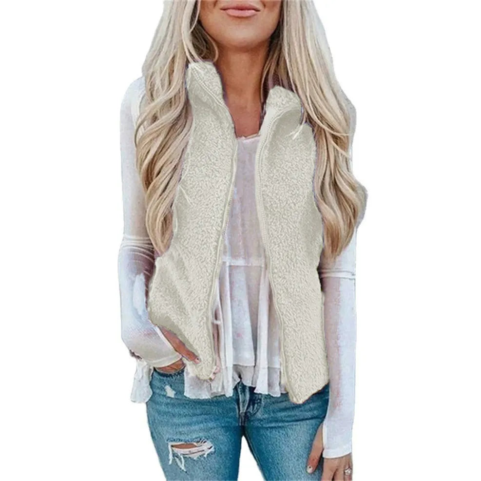 Sophia | Women's Fleece Relaxed Fit Vest with Zipper Front 5