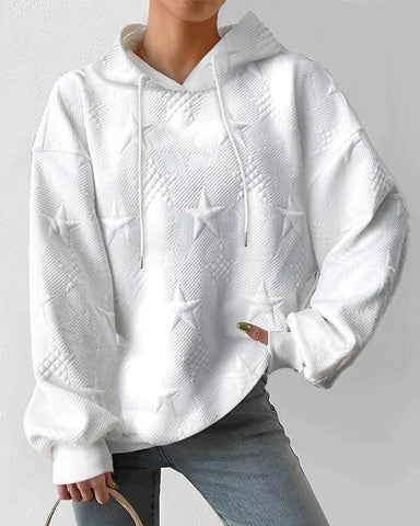 Sophia | Women's Hoodie White Knit With Long Sleeves 2