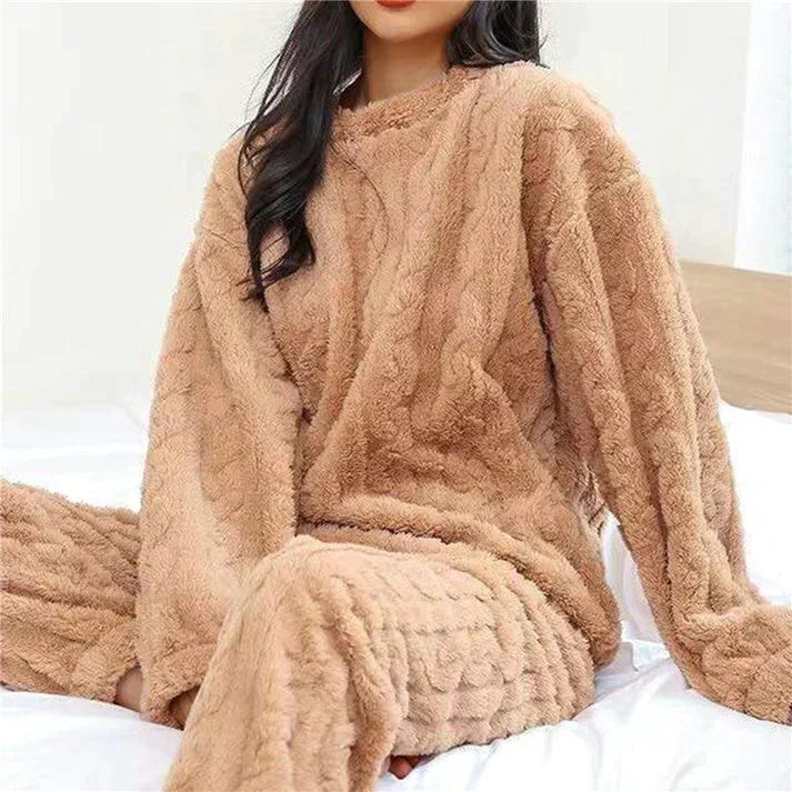 Sophia | Women's Loungewear Set Fluffy Long Sleeve Top & Joggers 5