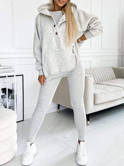 Sophia | Women's Loungewear Set Oversized Hoodie & Leggings with Button Details 0