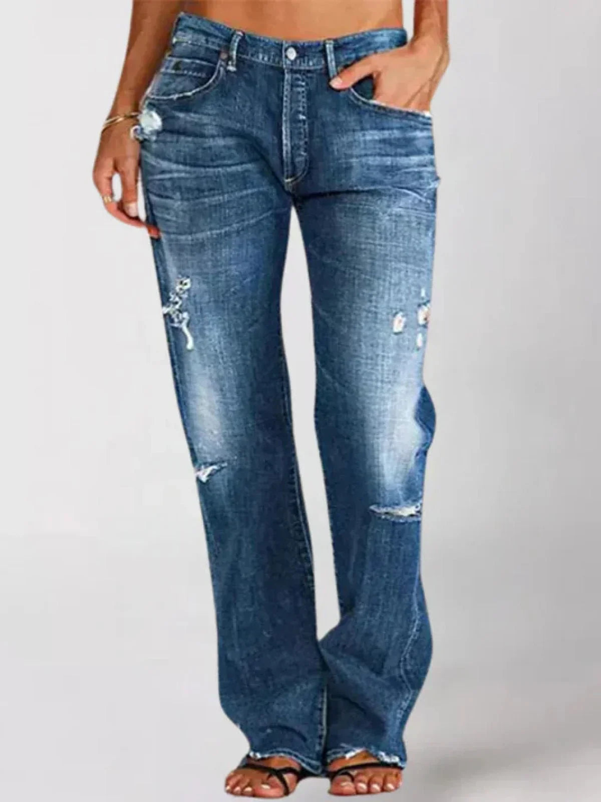 Sophia | Women's Low-Rise Wide-Leg Jeans in Cotton Blend 0
