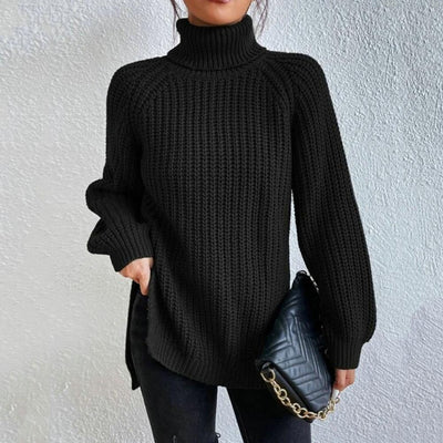 Sophia | Women's Oversized Black Turtleneck Sweater 4