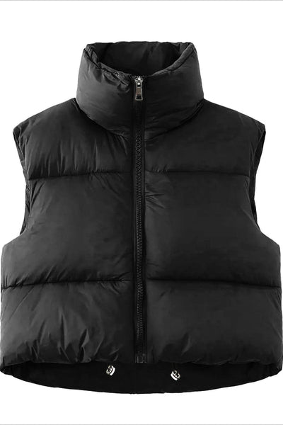Sophia | Women's Oversized Quilted Puffer Vest with High Collar 0