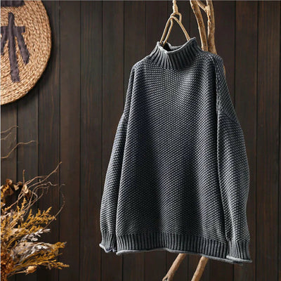 Sophia | Women's Oversized Sweater Waffle Knit Mock Neck 1