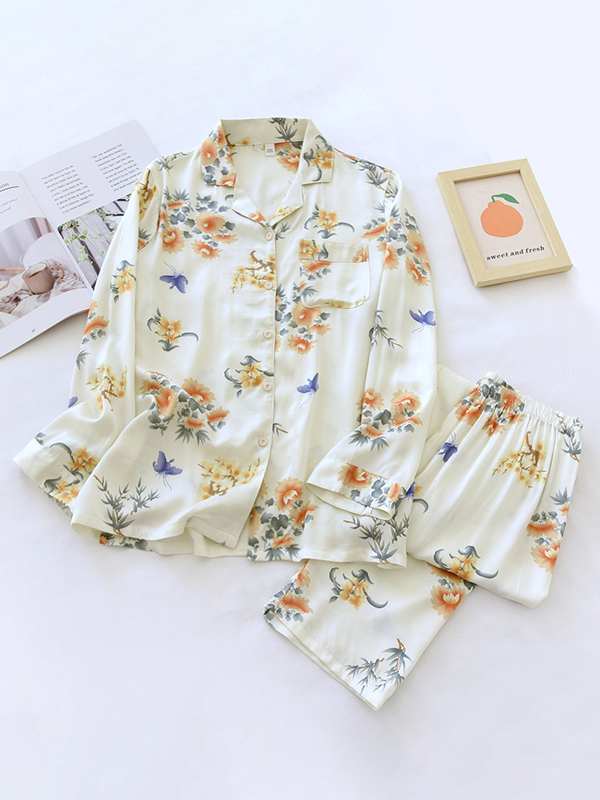 Sophia | Women's Pyjama Set Floral Pattern Classic Collar 5