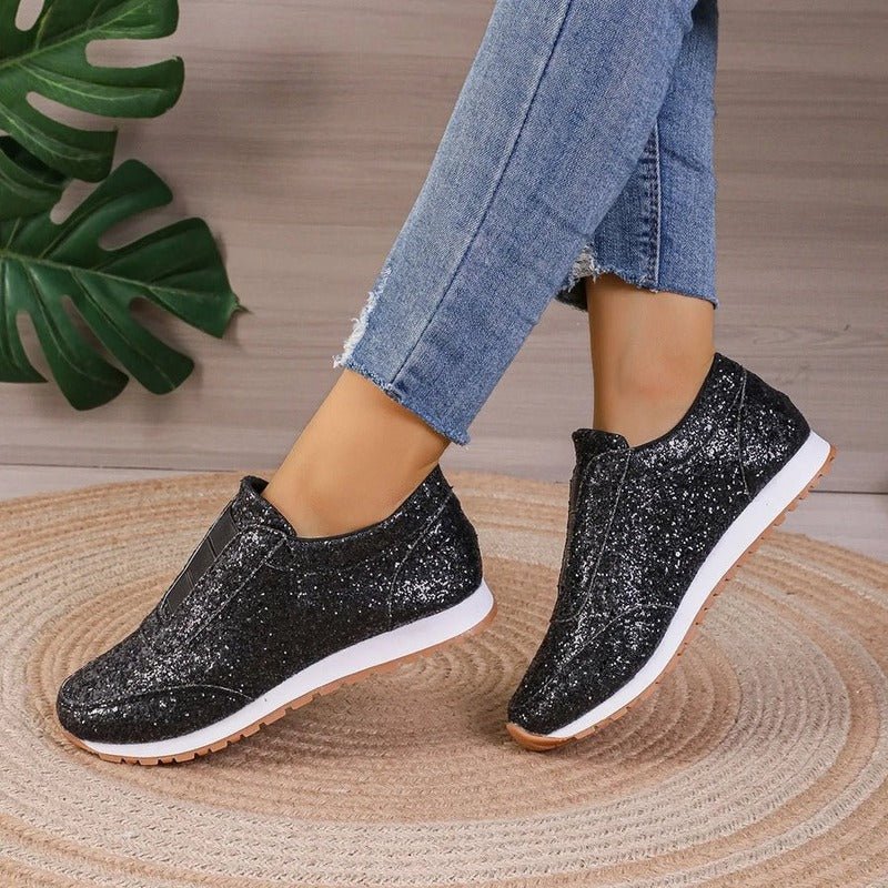 Sophia | Women's Slip-On Sneakers Glitter Finish Thick Sole Orthopedic Insole 1