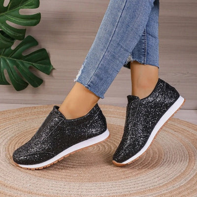 Sophia | Women's Slip-On Sneakers Glitter Finish Thick Sole Orthopedic Insole 1