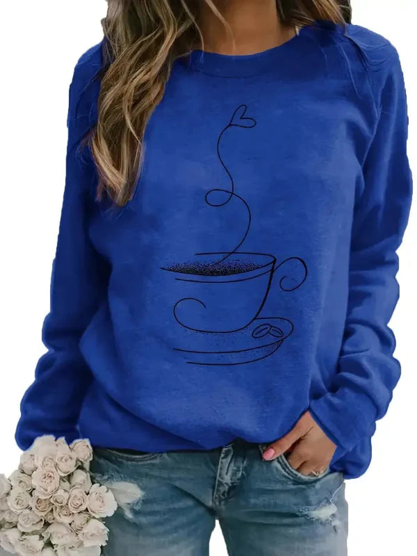 Sophia | Women's Sweatshirt Coffee Cup Graphic Relaxed Fit 5