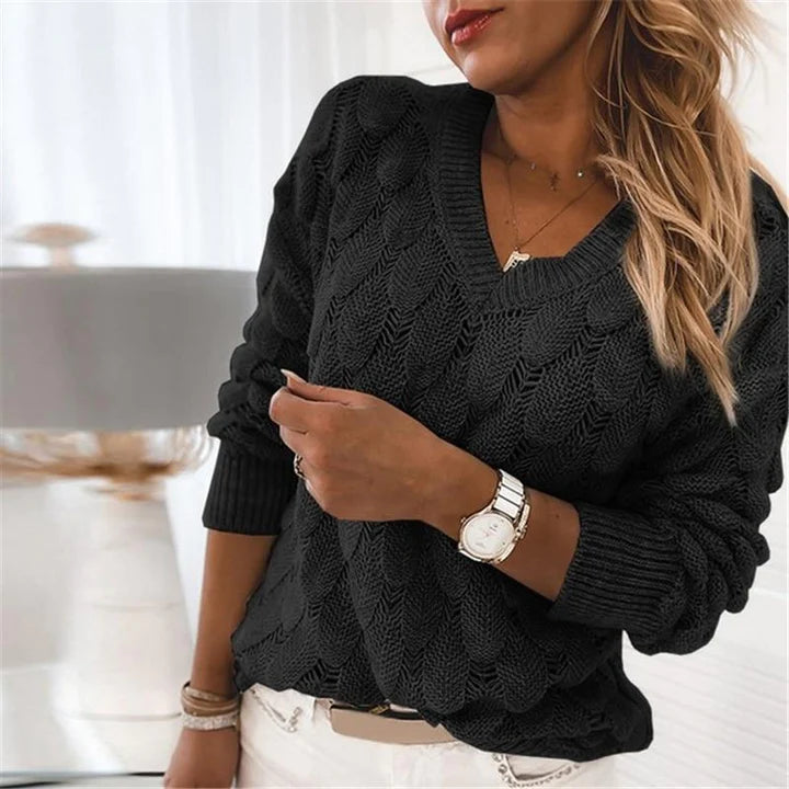 Sophia | Women's V-Neck Knitted Sweater 4