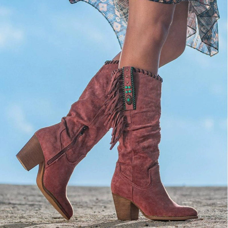 Sophie | Women's Cowgirl Boots With Boho Fringe 3