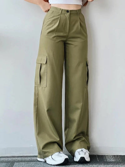 Sophie | Women's High Waist Cargo Trousers With Pockets 2
