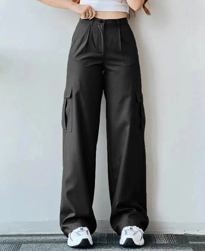 Sophie | Women's High Waist Cargo Trousers With Pockets 4