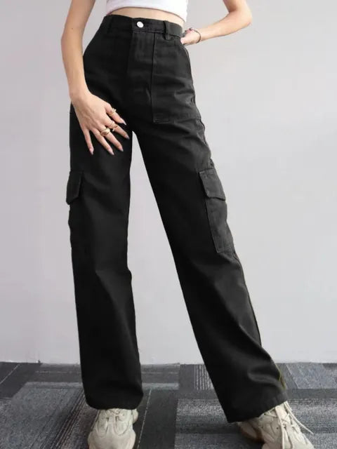 Sophie | Women's High Waist Cargo Trousers With Pockets 6