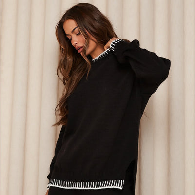 Sophie | Women's Knit Lounge Set with Wide-Leg Pants 8